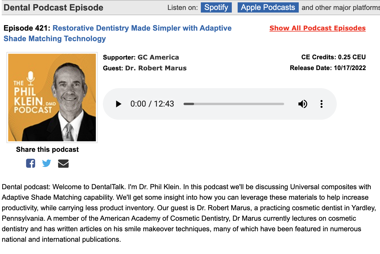 Screenshot at May 30 14-52-15 Viva & Dr. Robert Marus - Restorative Dentistry Made Simpler with Adaptive Shade Matching Technology - Podcast